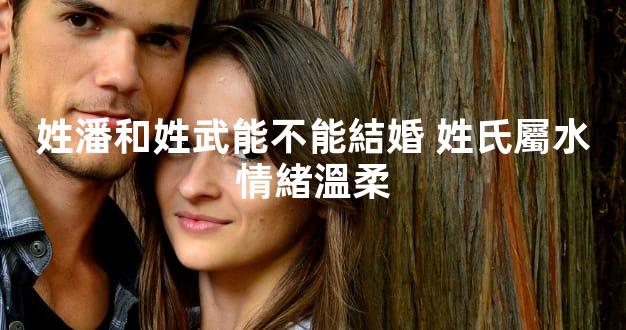 姓潘和姓武能不能結婚 姓氏屬水情緒溫柔